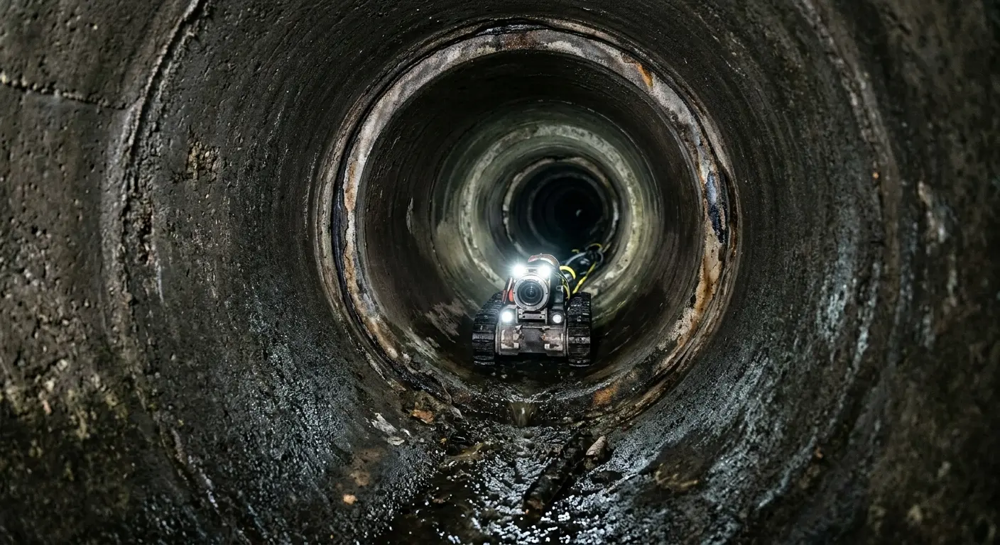 Robotic sewer camera inspecting pipe interior for Sewer Line Repair in Cordele